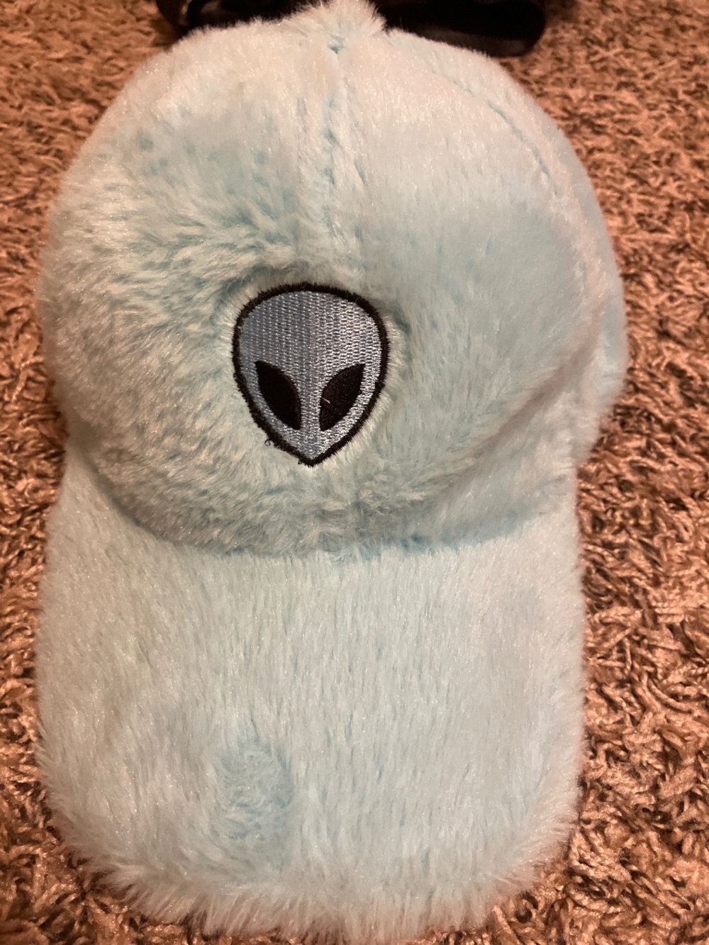 Blue Faux Fur Alien Hat